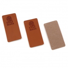 PU Leather Label Tags Rectangle Brown 