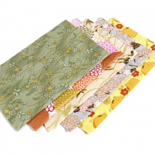 Pure Cotton Fabric Mixed Color Cat Animal Flower 25cm x 20cm, 1 Set ( 5 PCs/Set)