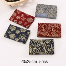 Pure Cotton Fabric Mixed Color Cloud Snowflake 25cm x 20cm, 1 Set ( 5 PCs/Set)