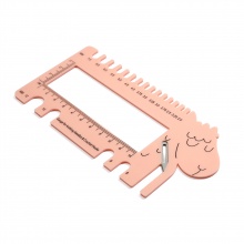 Plastic Ruler Measurement Tool Knitting Tool Sheep Orange Pink 16cm x 7.6cm, 1 Piece