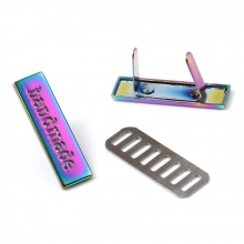 Zinc Based Alloy Label Tags Accessories for bags  Rectangle Black Multicolor 