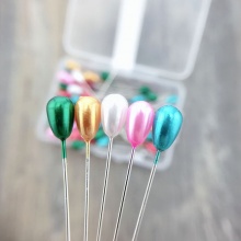 Zinc Based Alloy Sewing Positioning Needle At Random Color 55mm, 1 Box ( 100 PCs/Box)