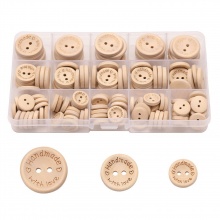 Wood Sewing Buttons Scrapbooking 2 Holes Round Natural Heart Message 