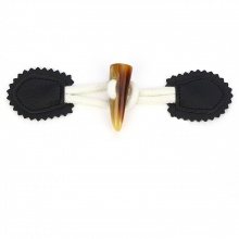 PU & Resin Horn Buttons Scrapbooking Black & Coffee 18cm, 1 Pair