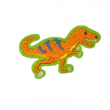 Polyester Iron On Patches Appliques (With Glue Back) Craft Brown Dinosaur Animal Embroidered 4.7cm x 2.8cm, 5 PCs