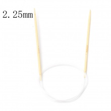 (US1 2.25mm) Bamboo & Plastic Circular Knitting Needles Beige 40cm(15 6/8