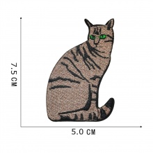 Polyester Embroidery Iron On Patches Appliques (With Glue Back) DIY Sewing Craft Clothing Decoration Multicolor Cat Animal 7.5cm x 5cm, 5 PCs