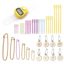 Aluminum & Plastic Knitting Needle Stitch Markers Pins Counter Knitting Accessories Kit Multicolor Counter Watch 1 Set ( 50 PCs/Set)