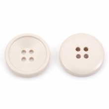 Resin Sewing Buttons Scrapbooking 4 Holes Round Creamy-White 25mm Dia, 10 PCs
