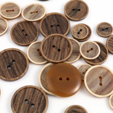 Resin Sewing Buttons Scrapbooking 2 Holes Round Beige 30mm Dia, 20 PCs