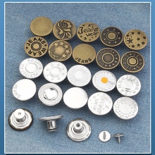 Zinc Based Alloy Metal Detachable Instant Snap Tack Fastener Adjustable Detachable Retractable Jeans Buttons Pant Waistband Extender Round Multicolor 17mm Dia., 2 PCs