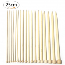 Bamboo Single Pointed Knitting Needles Natural 25cm(9 7/8