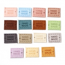 PU Leather Label Tags Rectangle Multicolor 