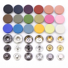 Alloy Metal Snap Fastener Buttons Painted 15mm Dia.