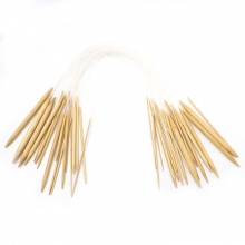 Bamboo & Plastic Circular Knitting Needles Beige
