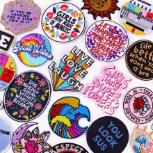 Polyester Iron On Patches Appliques (With Glue Back) DIY Sewing Craft Clothing Decoration Multicolor Embroidered