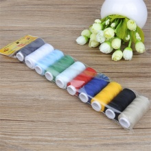 Mixed - Strong and Durable Sewing Threads for Sewing Polyester Thread Clothes Sewing Supplies Accessories 5.7cm x 2.5cm (10 Rolls/Packet, 200M/Roll)