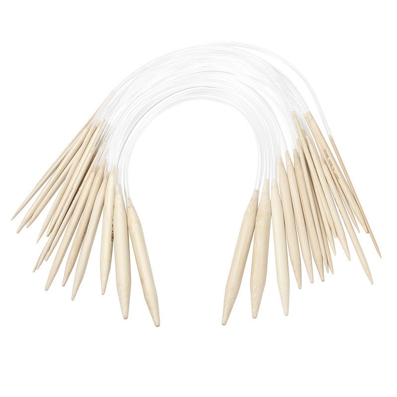 (US15-0 10.0mm-2.0mm) Bamboo Circular Knitting Needles Natural 50cm(19 5/8