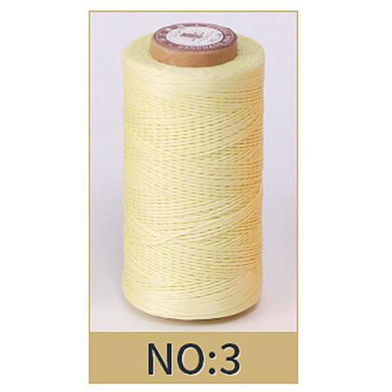 Pale Yellow - 260M 150D 0.8MM Leather Waxed Thread Cord for DIY Handicraft Tool Hand Stitching Thread Flat Waxed Sewing Line，1 Roll