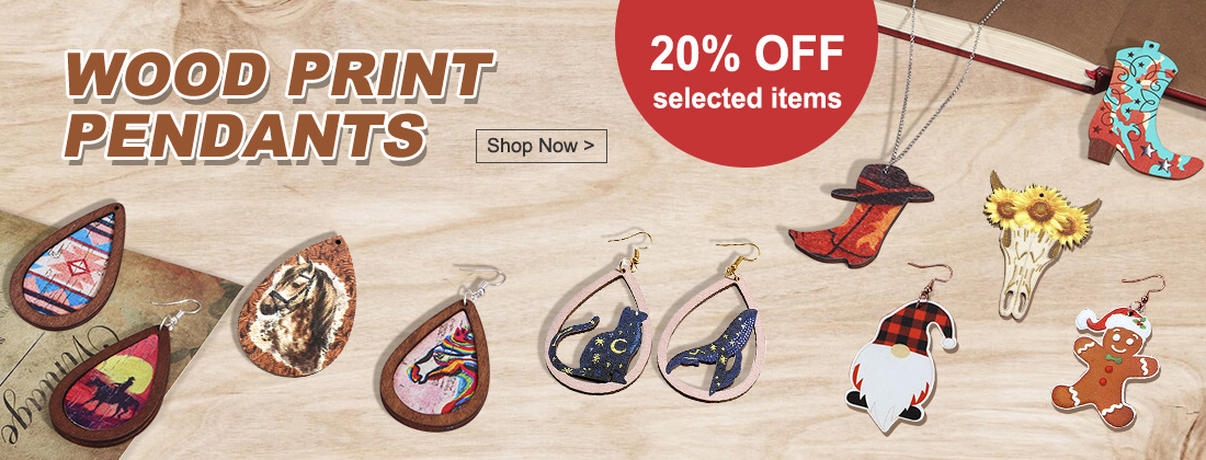 Wood Print Pendants