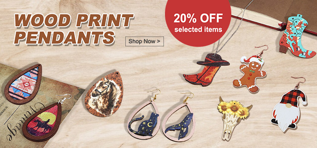 Wood Print Pendants