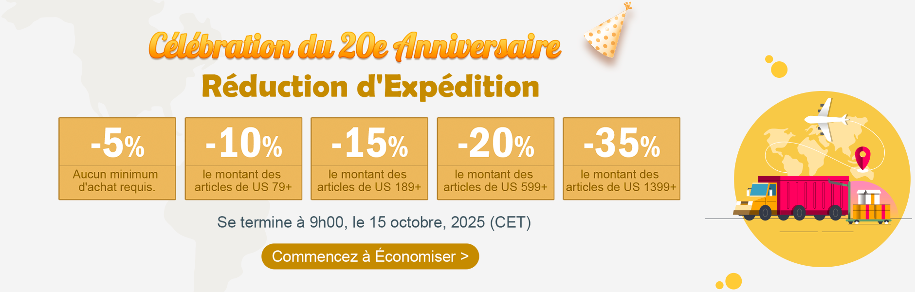 Réduction d'Expédition