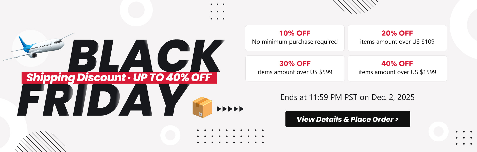 Black Friday Shipping Discount