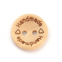 Madera Botón de Costura Scrapbooking Dos Agujeros Ronda Natural Mensaje 