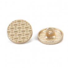 Zamak Metal Botón de Costura Agujero Solo Ronda Oro Mate Enrejado 15mm Dia, 10 Unidades