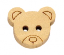 Costura Botón Dos Agujeros Madera de Oso,Amariillo Pálido 13mm x 11mm, 200 Unidades