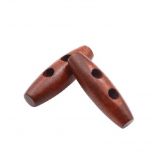 Botón de Coser Costura Dos Agujeros Madera de Cilíndrico,Rojo oscuro 34mm x 11mm, 50 Unidades