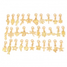 Zamak Knitting Stitch Markers Libélula Chapado en Oro Estrellas de cinco puntos 40mm x 9mm - 27mm x 9mm, 1 Paquete ( 30Unidades/Juego)