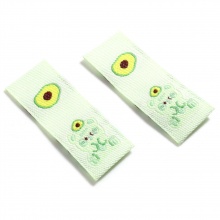 Terylene Etiquetas Oso Verde patrón Kiwi 4cm x 1.5cm , 100 Unidades