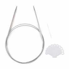 4.8mm Acero Inoxidable Circular Agujas de tejer 120cm longitud, 1 Juego