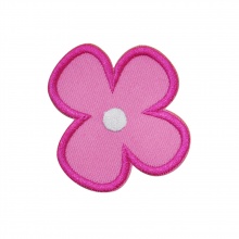 Terylene Apliques De Hierro Sobre Parches (Con Cola De Espalda) DIY Scrapbooking Craft Rosado Flor Bordado 6cm x 6cm, 5 Unidades