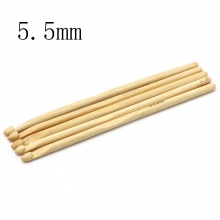 (US9 5.5mm) Bambú Agujas de ganchillo de De color crema , 15cm longitud, 5 Unidades
