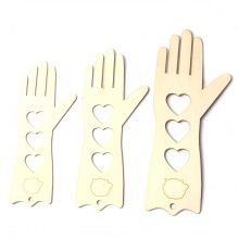 Madera Herramientas de costura Guante Natural Corazón 2 Unidades