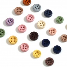Madera Botón de Costura Scrapbooking 4 Agujeros Ronda Multicolor 100 Unidades