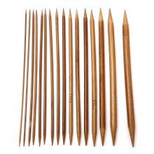 Bambú Doble Punta Agujas de tejer Marrón 20cm longitud, 5 Unidades