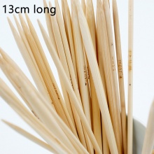 Aiguilles à Tricoter Double Point en Bambou Couleur Naturelle 13cm Long