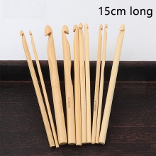 Aiguilles à Crochet en Bambou Couleur Naturelle 15cm Long