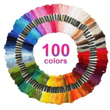 Mixte - 100 couleurs point de croix cordes polyester coton couleur broderie chaîne couture tressage artisanat ， 1 paquet