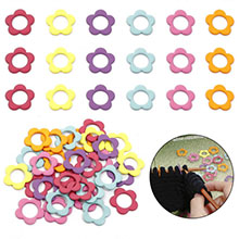 Zinc Based Alloy Knitting Stitch Markers Flower At Random Color Painted 17mm x 17mm, 1 Set