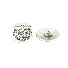 Lega di Zinco Gambo Bottone Tondo Argento Antico Albero Disegno 19mm Dia, 20 Pz