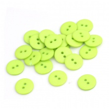 Resina Bottone da Cucire Scrapbook Due Fori Tondo Verde 15mm Dia, 200 Pz