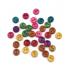 Legno Bottone da Cucire Scrapbook Due Fori Tondo A Random 10mm Dia, 200 Pz