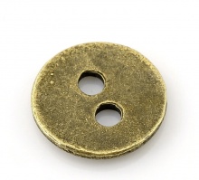Lega di Zinco Bottone da Cucire Metallo Bottone Tondo Tono del Bronzo Due Fori Nulla Disegno 11mm Dia, 100 Pz