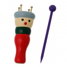 Legno Accessori per Lavoro a Maglia Multicolore 8.9cm x 3.4cm 9.5cm x 1.2cm, 3 Set