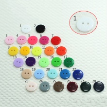 Resin Sewing Buttons Scrapbooking 2 Holes Round White 9mm Dia, 100 PCs