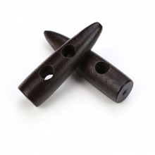 Legno Bottone di Corno Scrapbook Due Fori Olive Caffè Scuro 50mm, 20 Pz